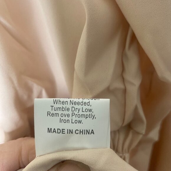 NWT Boosom Off-Shoulder Smocked Peplum Top Womens Size S Tan Flared Sleeves Boho - Picture 7 of 12